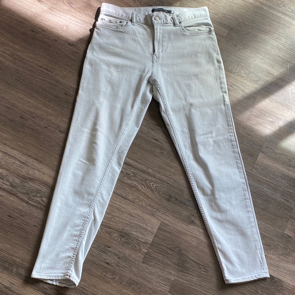 Banana Republic Men Light Gray Skinny Jeans
